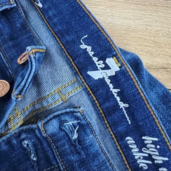 7 For All‎ Mankind High Waist Ankle Gwenevere Skinny Jeans Size 31 - Picture 9 of 10